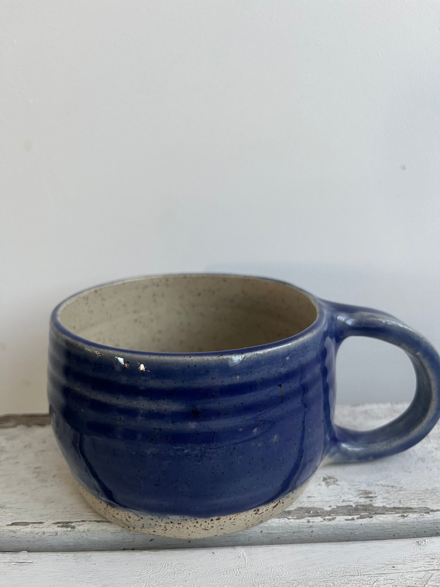 Handmade Ceramic Coffee Cup: Blue Stoneware Mug