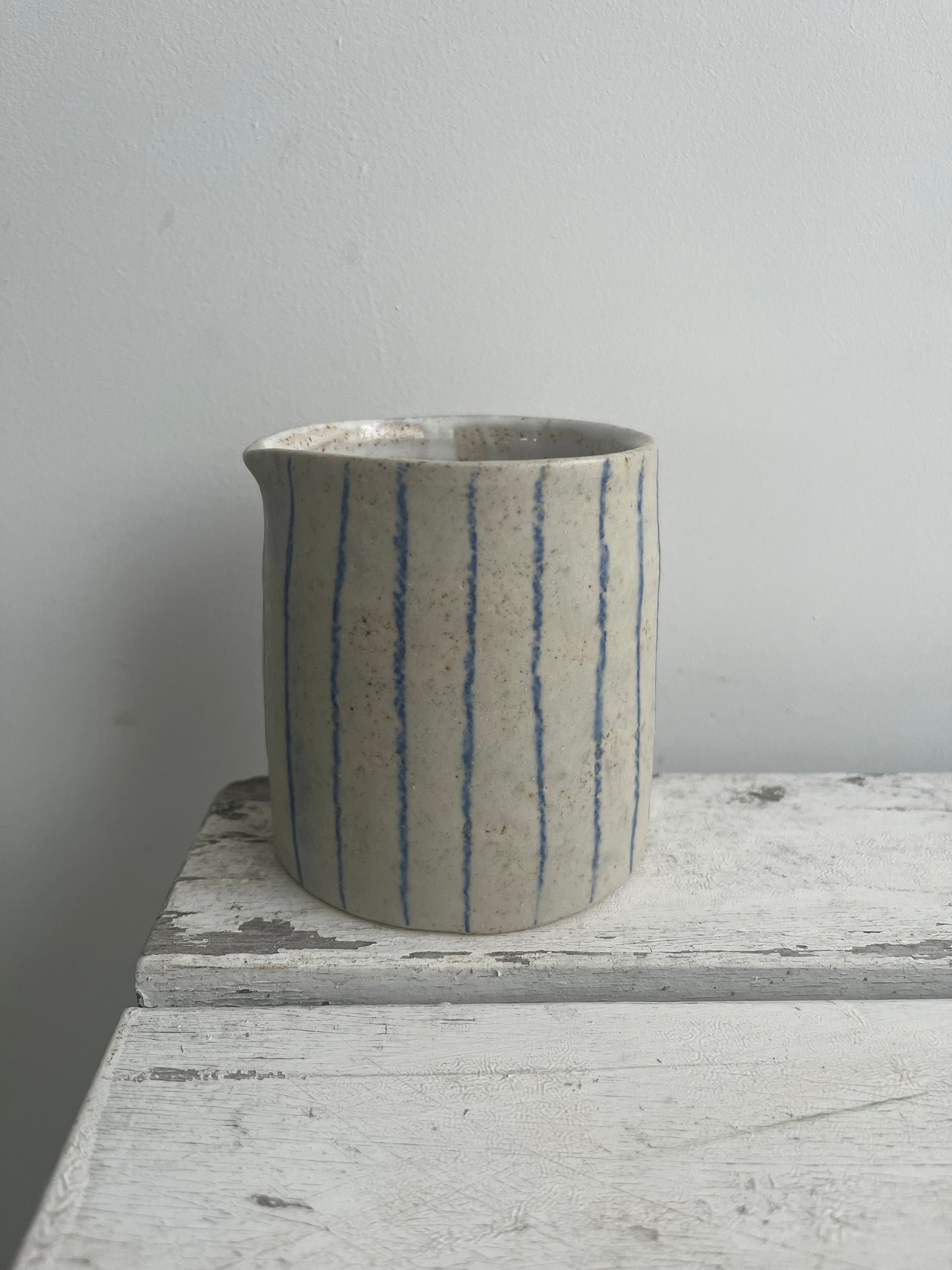Handmade Stoneware Stripy Jug