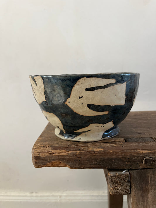 Large bowl with bird design