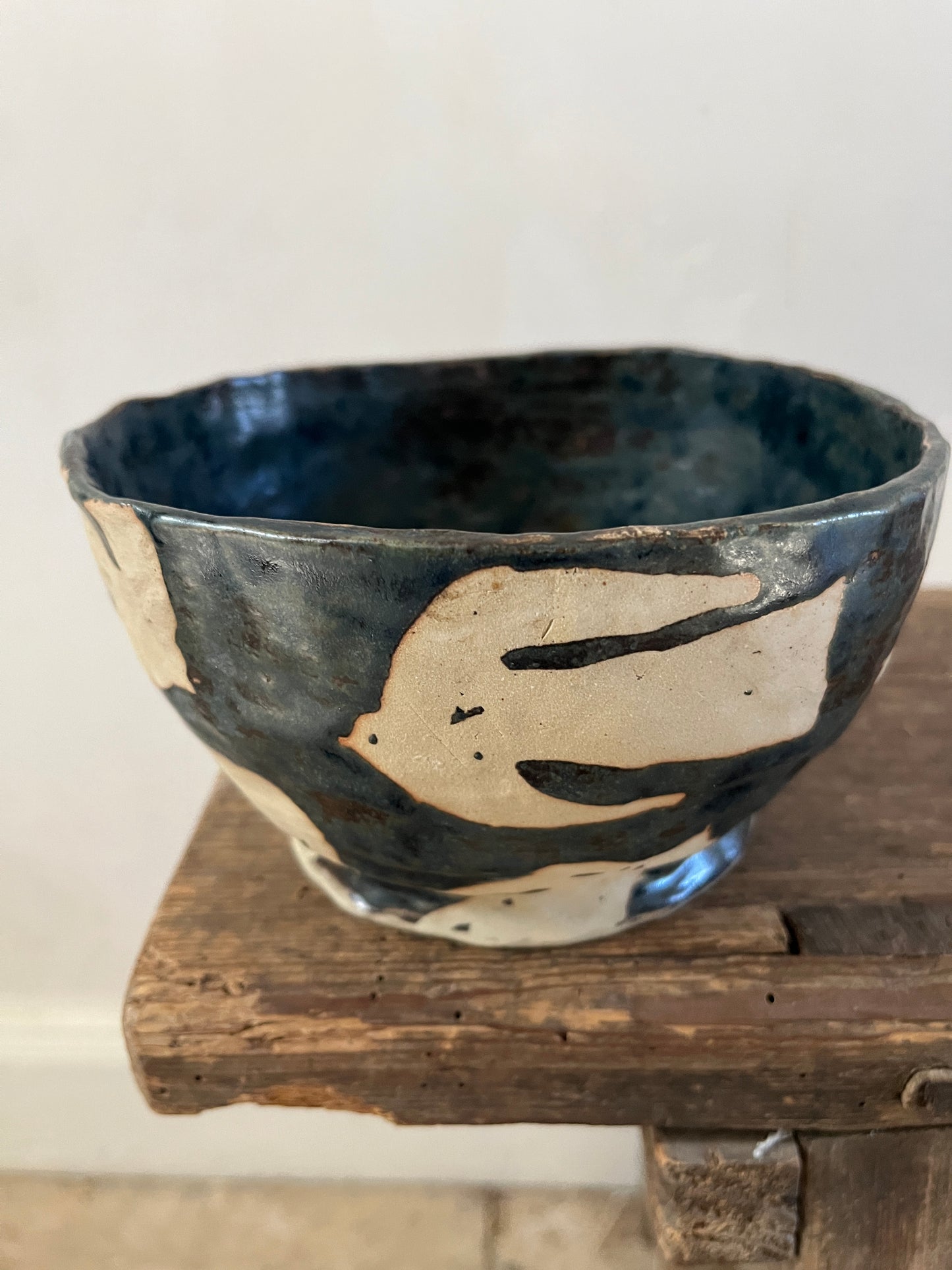 Large bowl with bird design