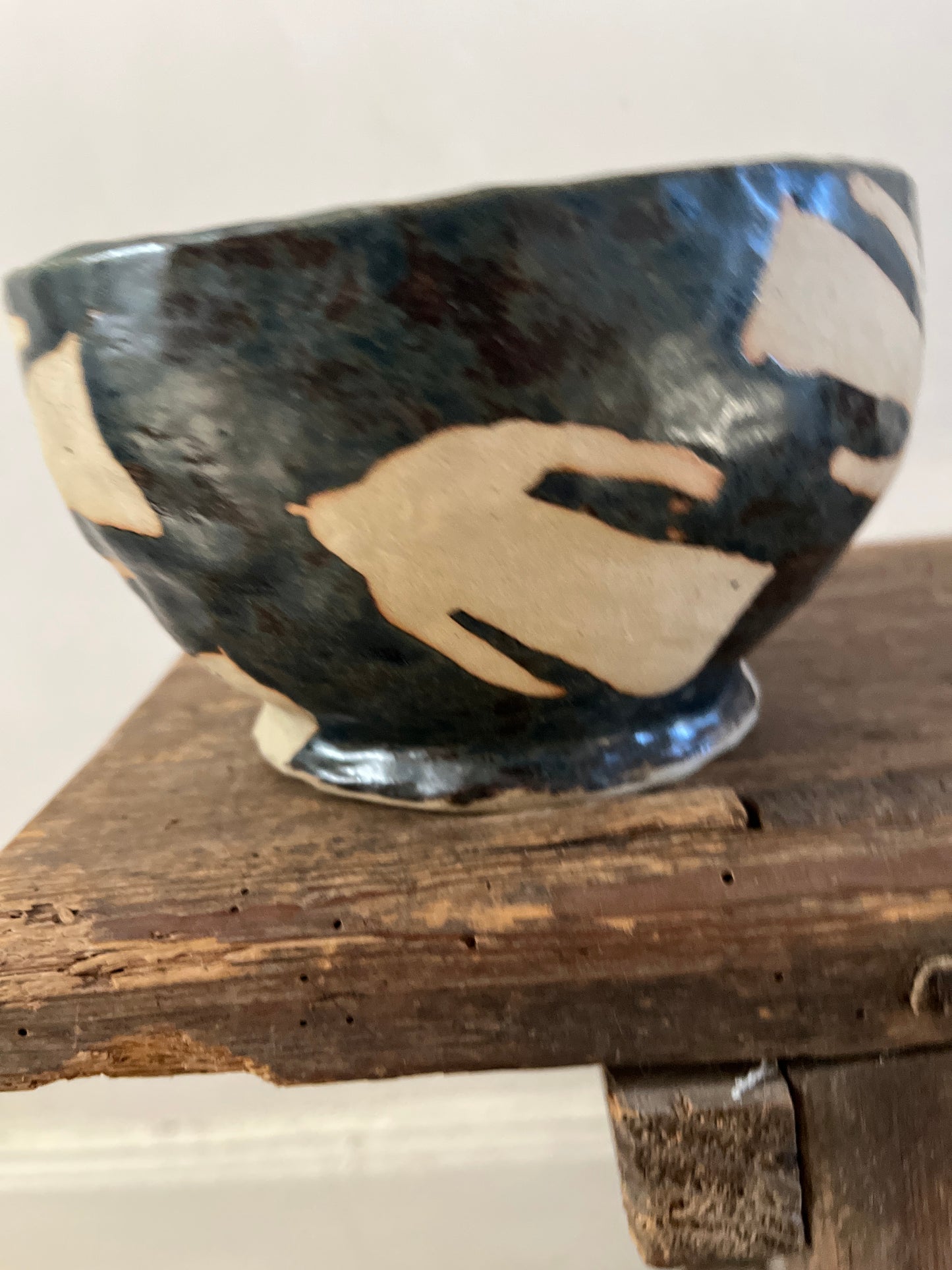 Large bowl with bird design