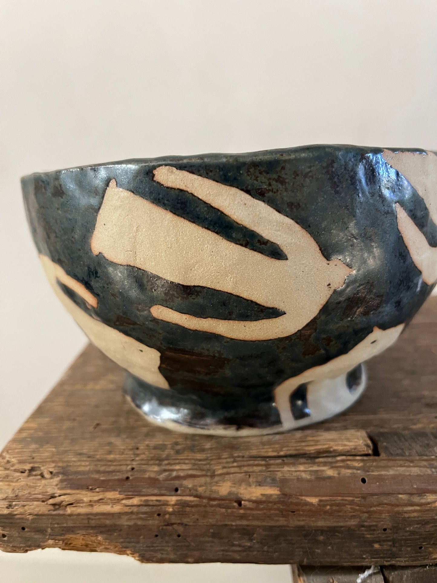 Large bowl with bird design