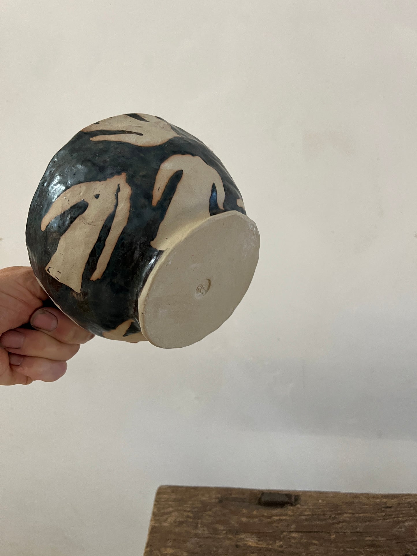 Large bowl with bird design
