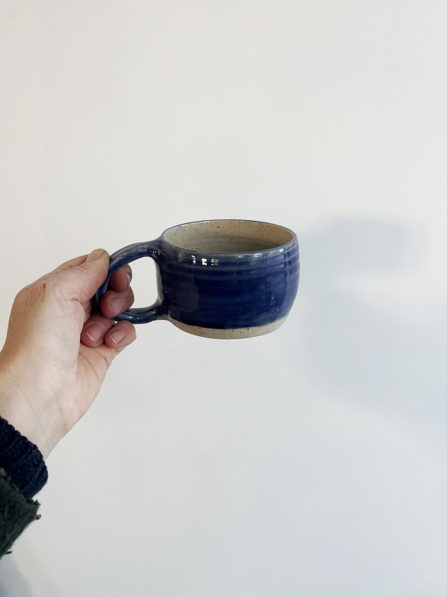 Handmade Ceramic Coffee Cup: Blue Stoneware Mug