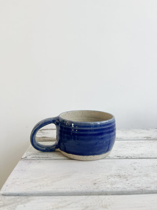 Handmade Ceramic Coffee Cup: Blue Stoneware Mug