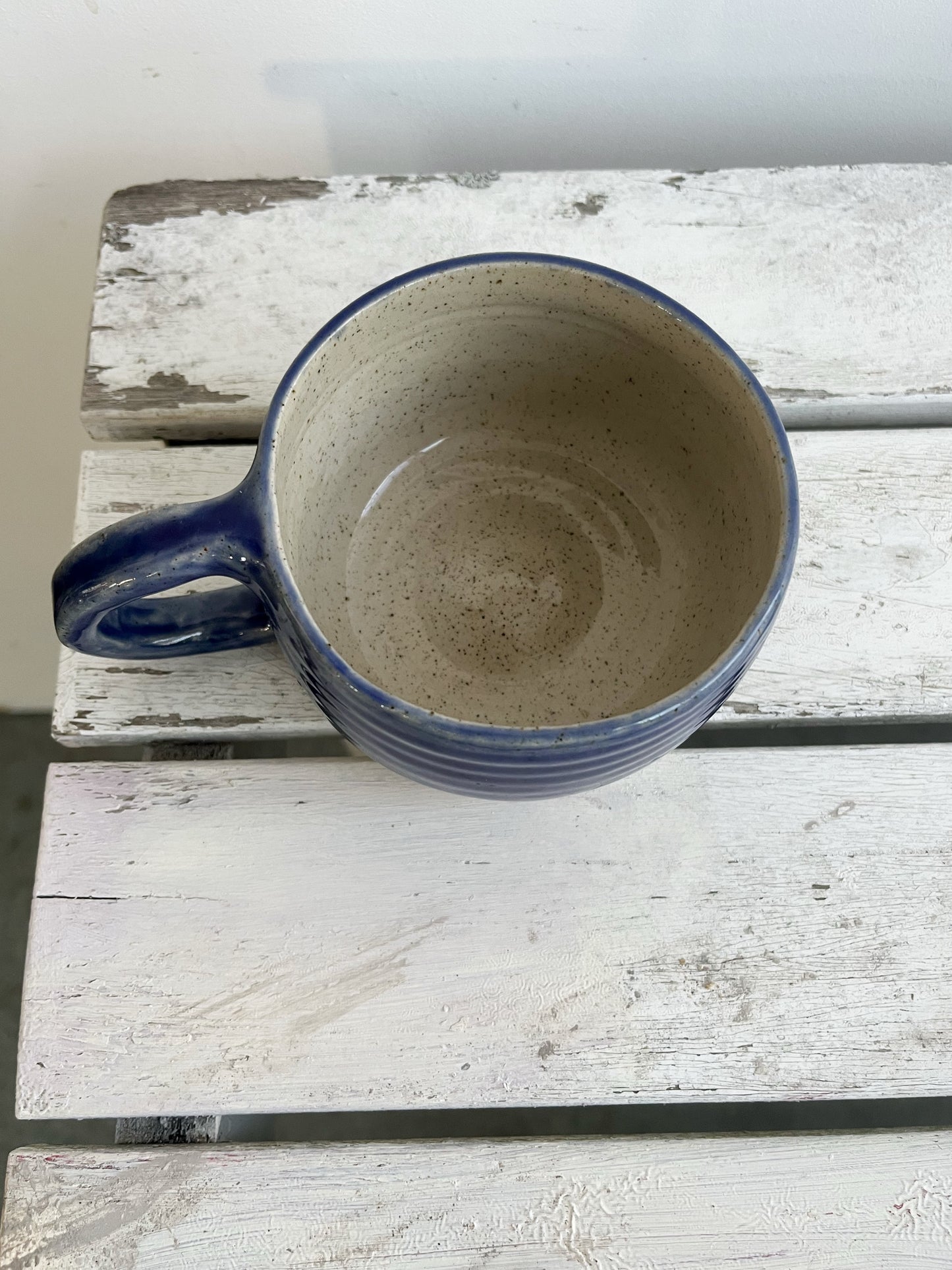 Handmade Ceramic Coffee Cup: Blue Stoneware Mug
