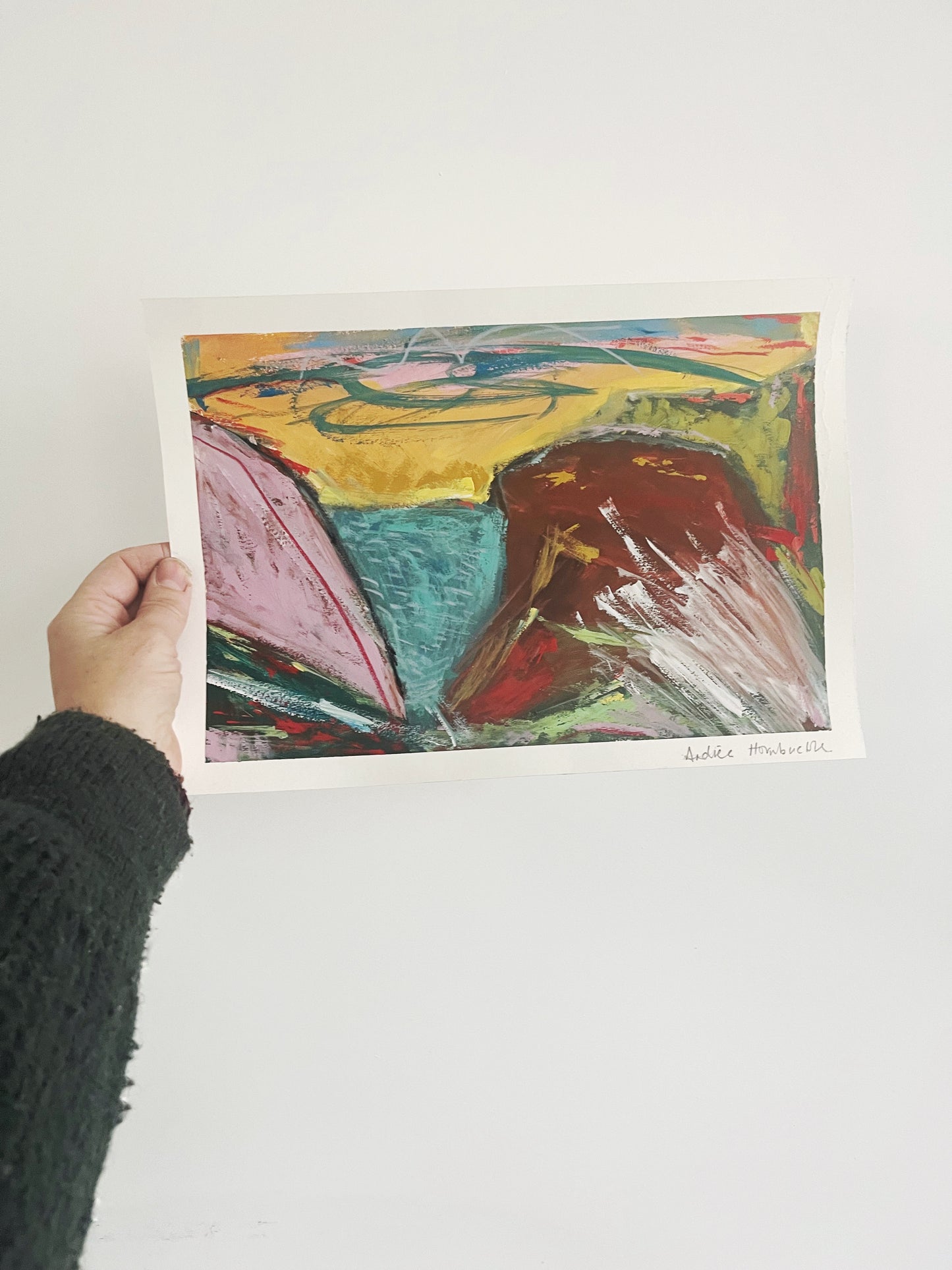 Original Abstract Mixed Media Landscape Painting