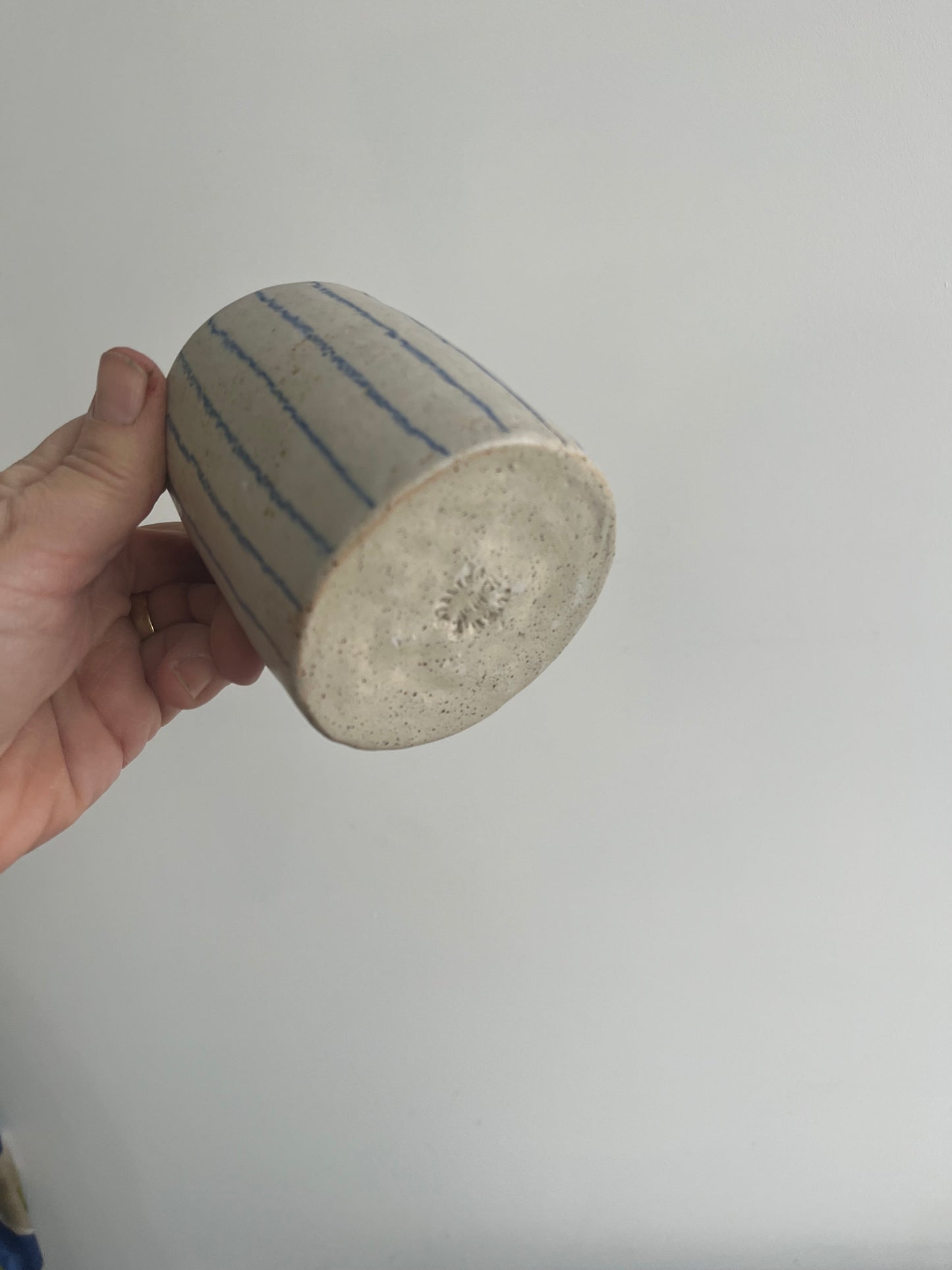 Handmade Stoneware Stripy Jug