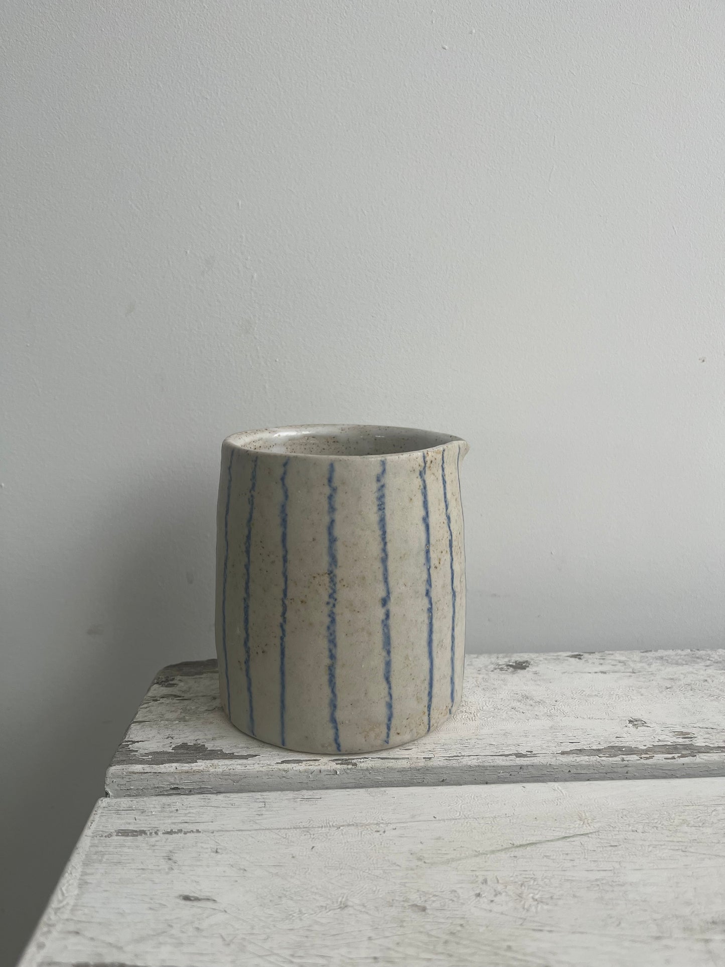 Handmade Stoneware Stripy Jug