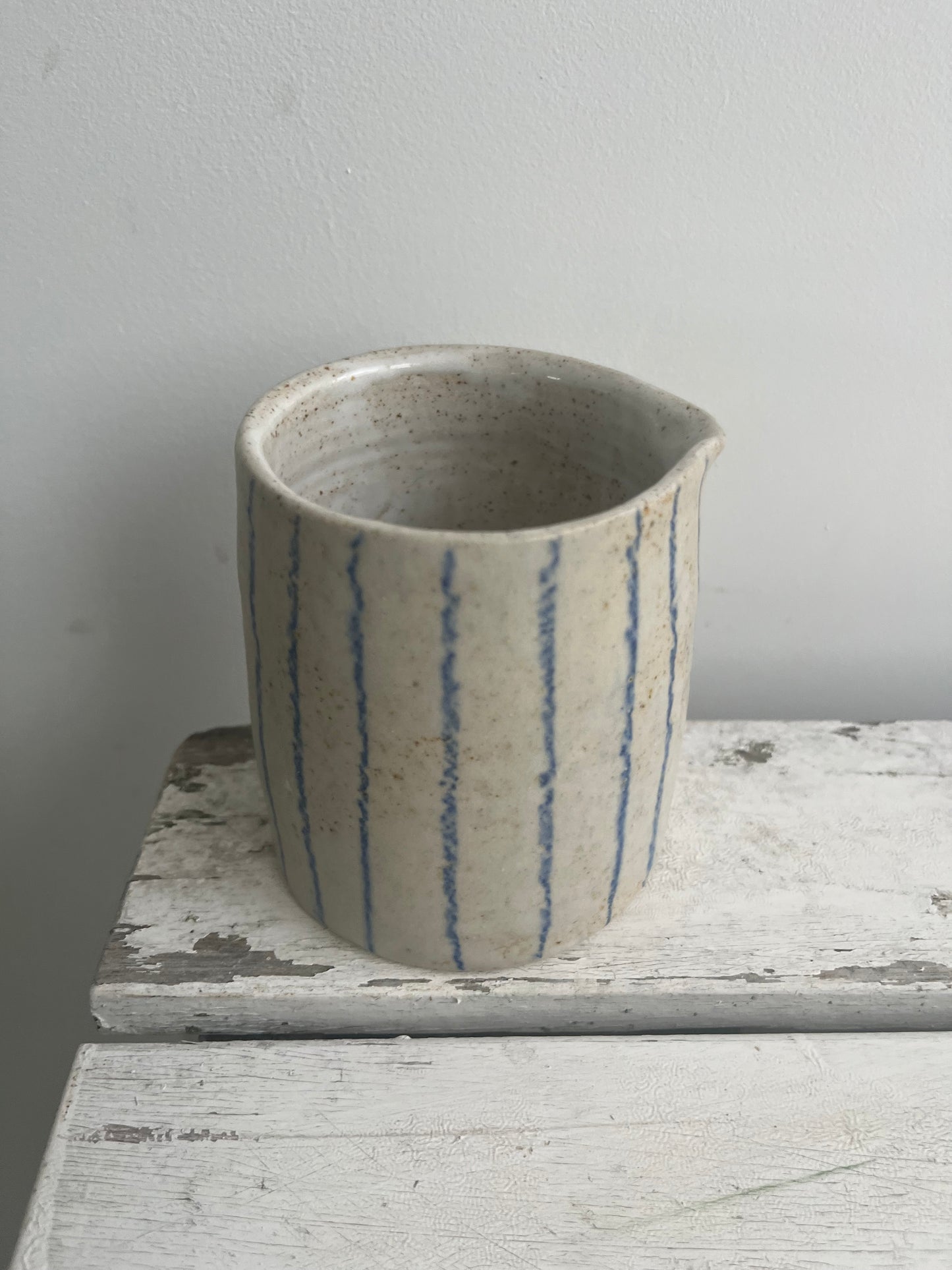 Handmade Stoneware Stripy Jug