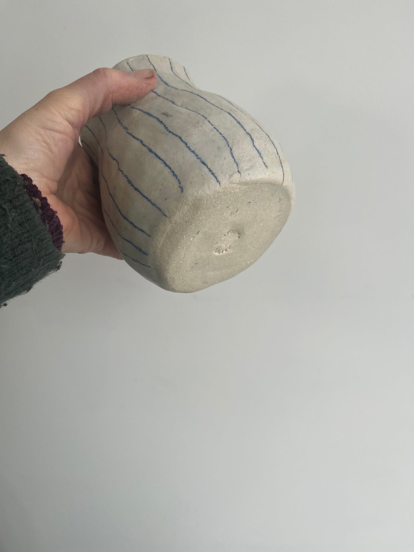 Handmade Stripy Vase/Utensil Holder