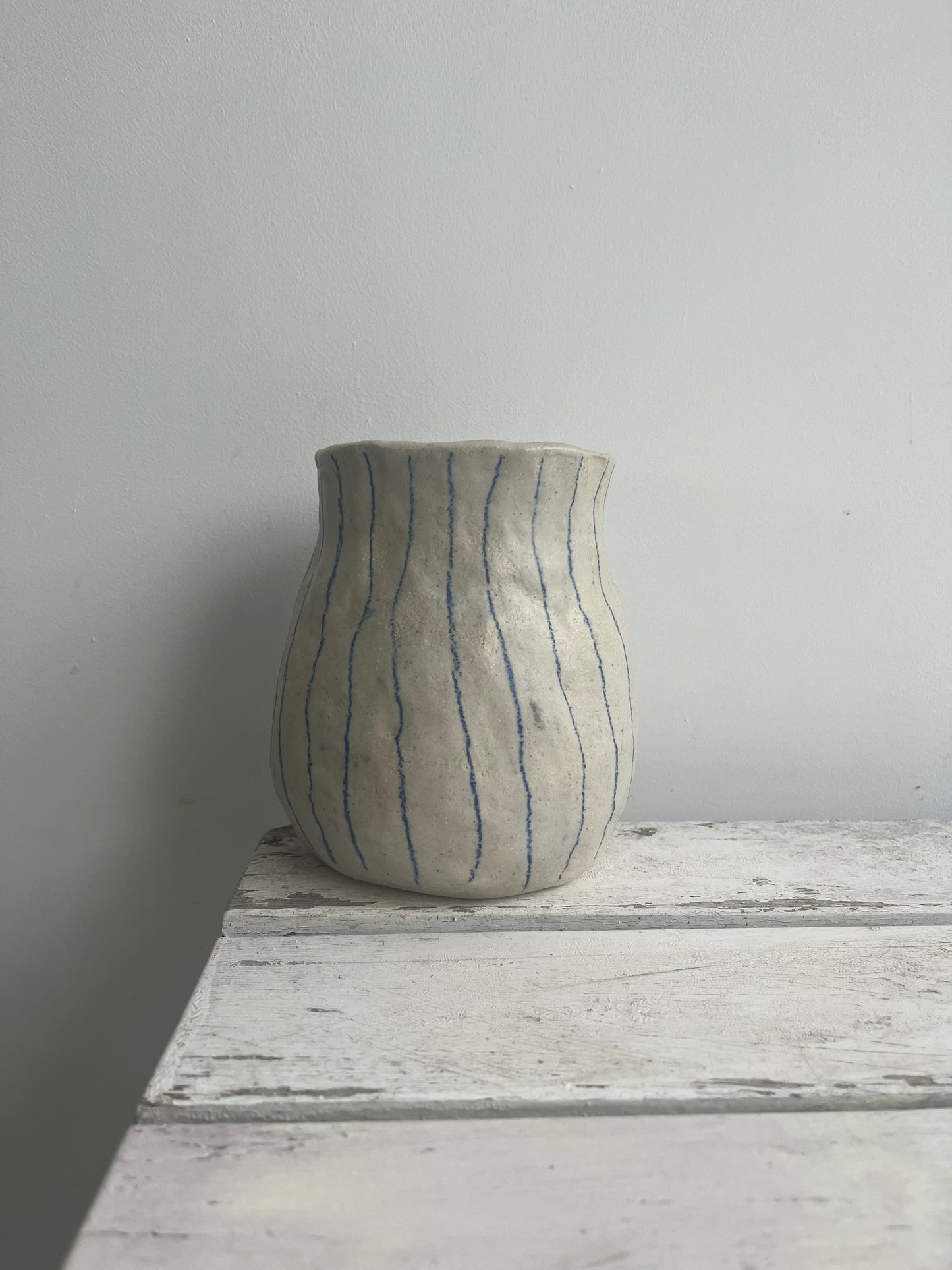 Handmade Stripy Vase/Utensil Holder