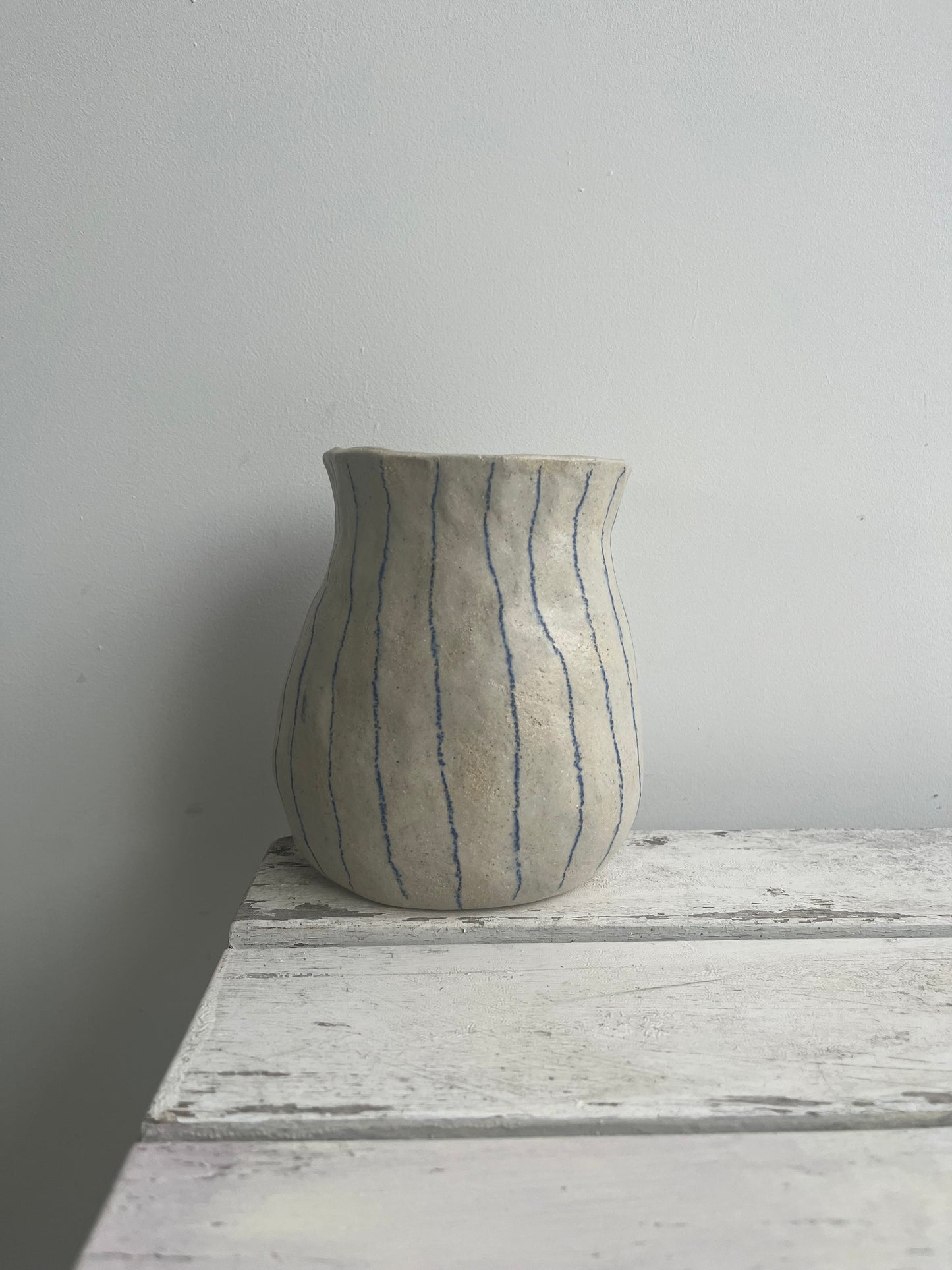 Handmade Stripy Vase/Utensil Holder