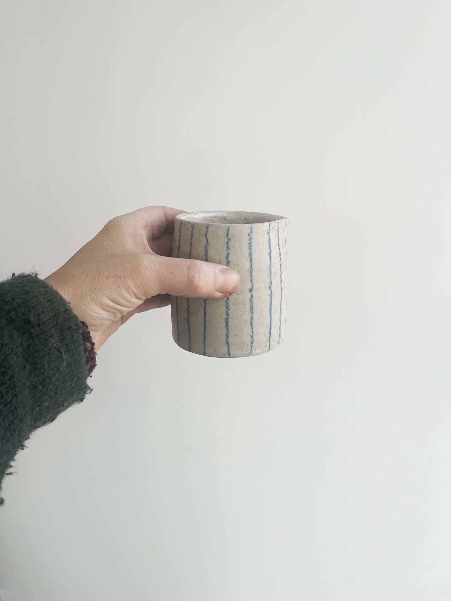 Handmade Stoneware Stripy Jug