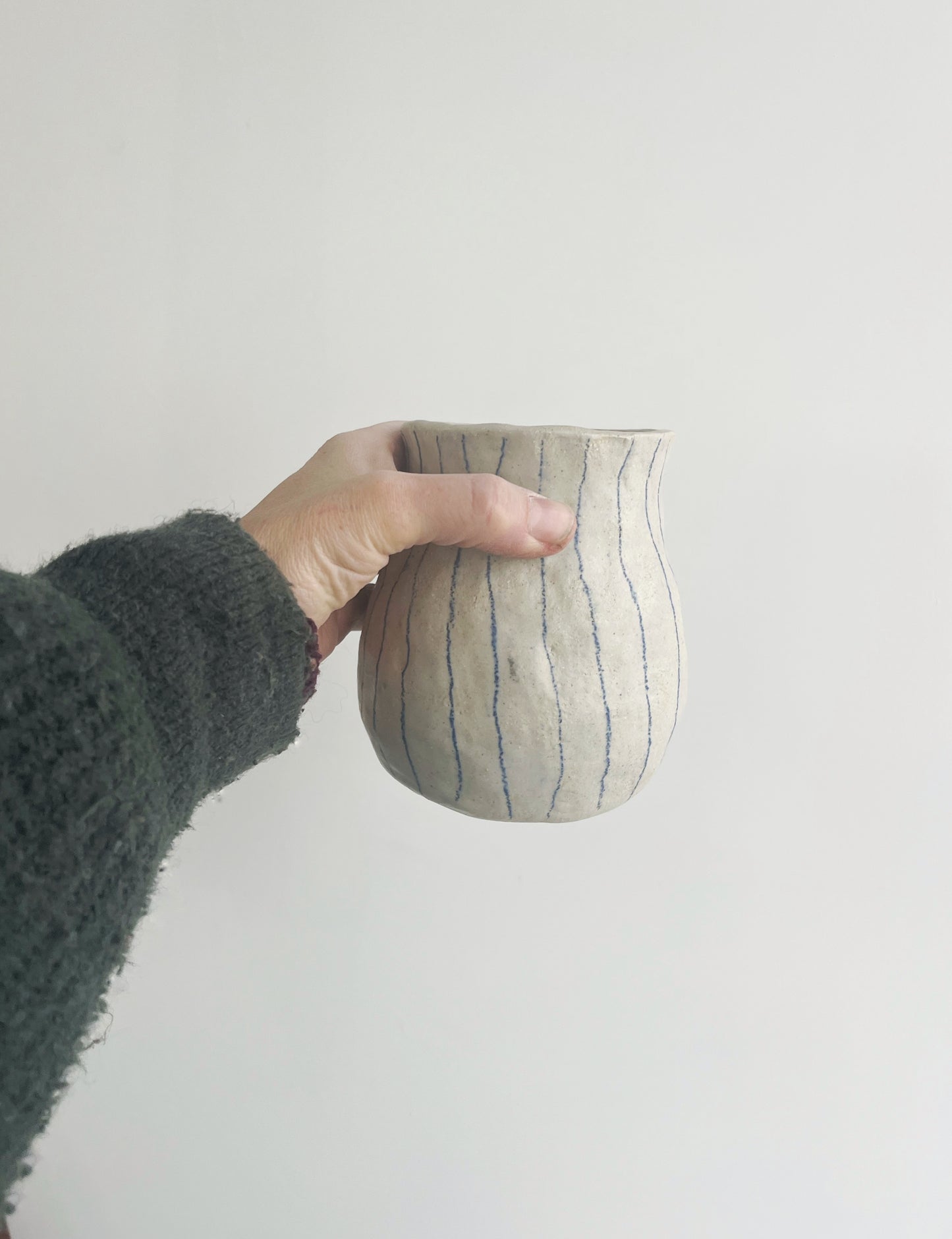Handmade Stripy Vase/Utensil Holder