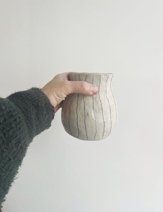 Handmade Stripy Vase/Utensil Holder