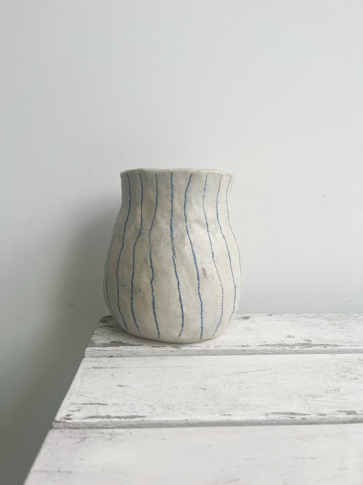 Handmade Stripy Vase/Utensil Holder